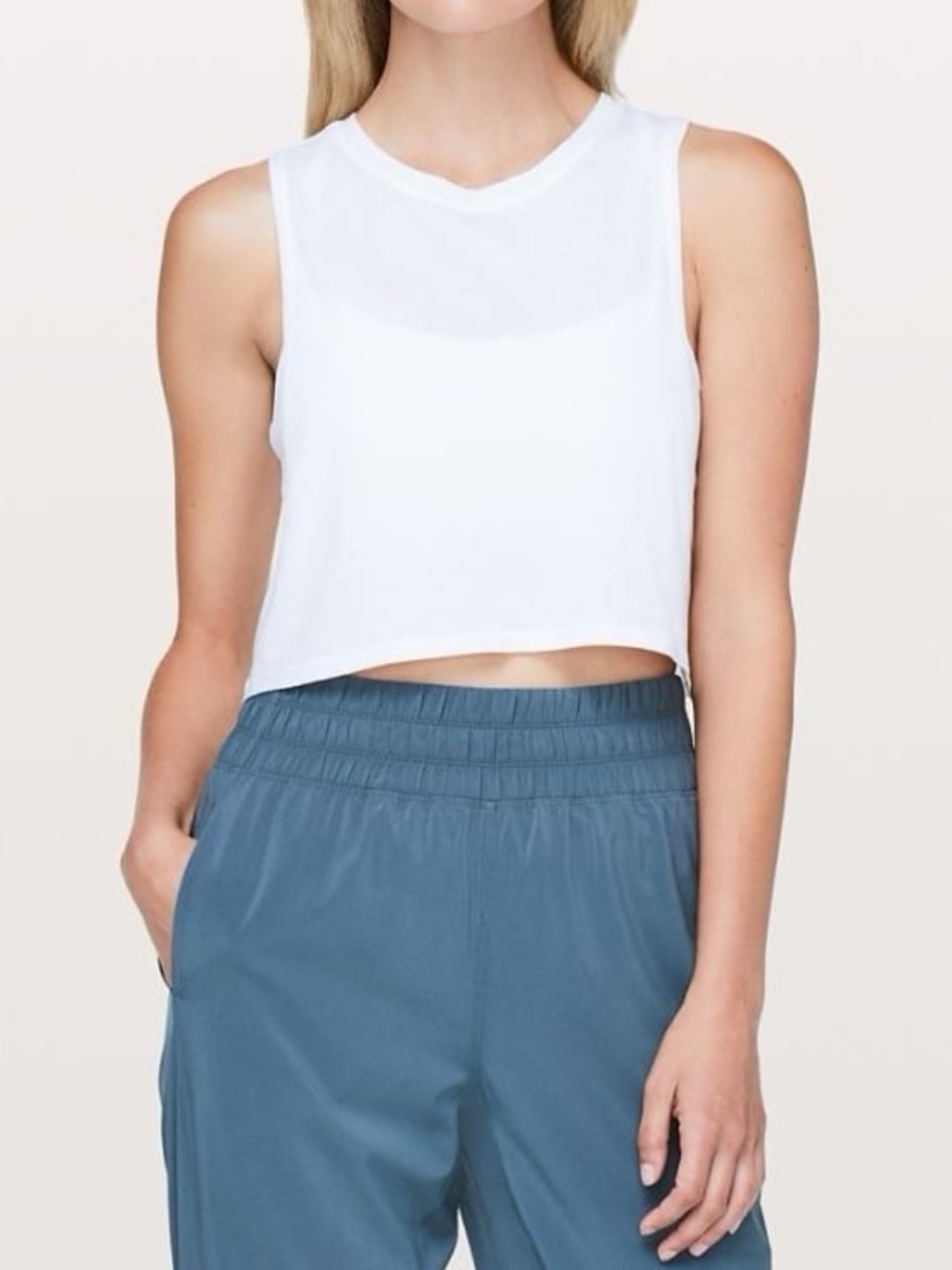 Lululemon White Crop Tank 6 S
